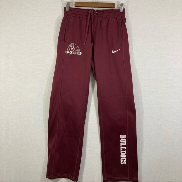 Nike Dri-Fit Burgundy Bulldogs Track and Field Pants Size Small - Picture 1 of 11